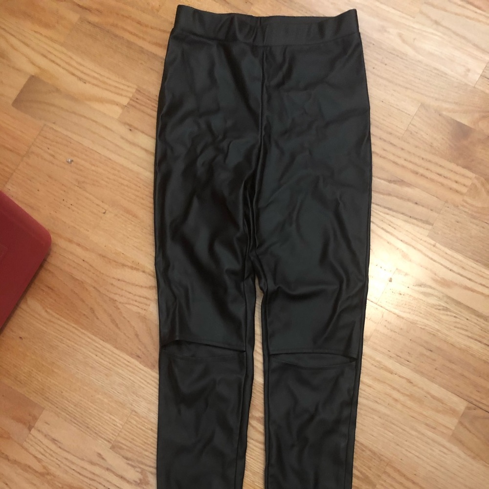 Pleather high waisted leggings